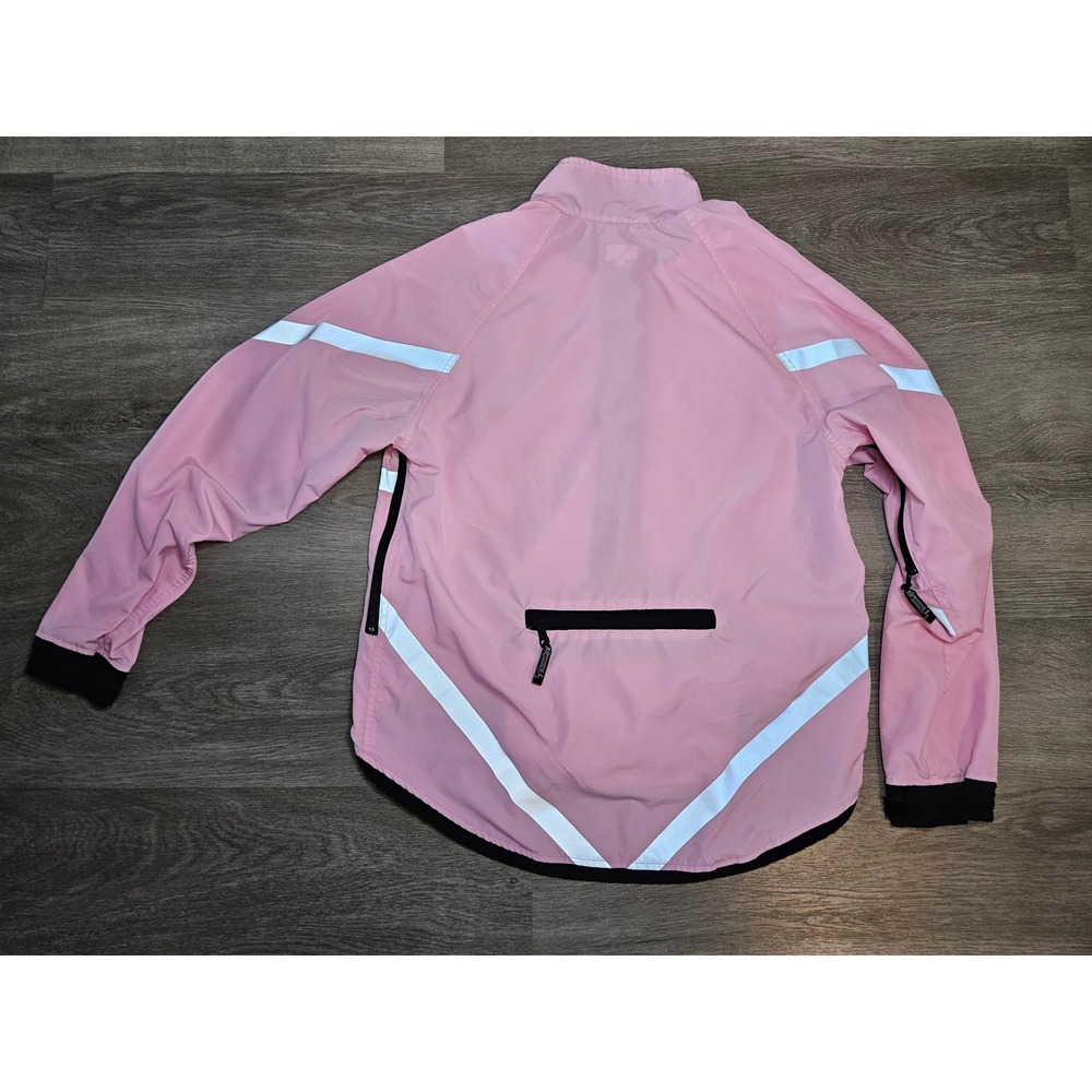 Running Room Vintage Pink Reflective Windbreaker Cycling Jacket Mid-2000s Size M - Picture 2 of 13